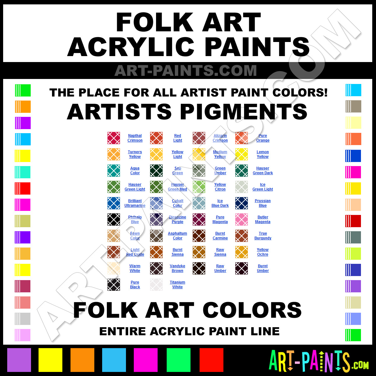 Folk Art Artists Pigments Acrylic Paint Colors - Folk Art Artists
