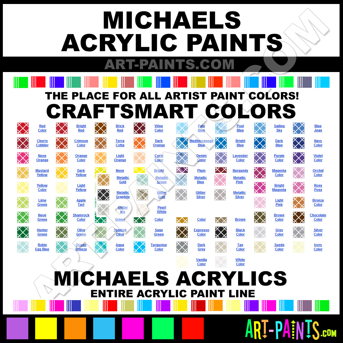acrylic spray paint color chart