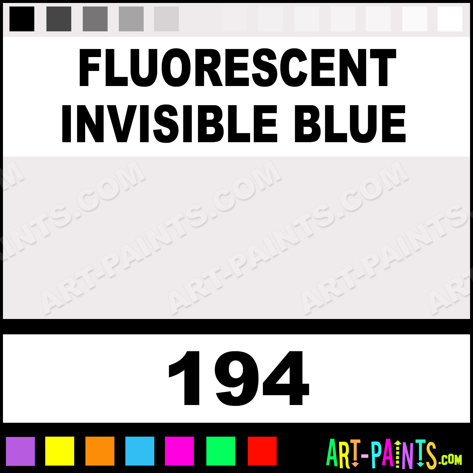 Fluorescent Invisible Blue Artists Acrylic Paints - 194 - Fluorescent Invisible  Blue Paint, Fluorescent Invisible Blue Color, Nova Artists Paint, EEEBEB 
