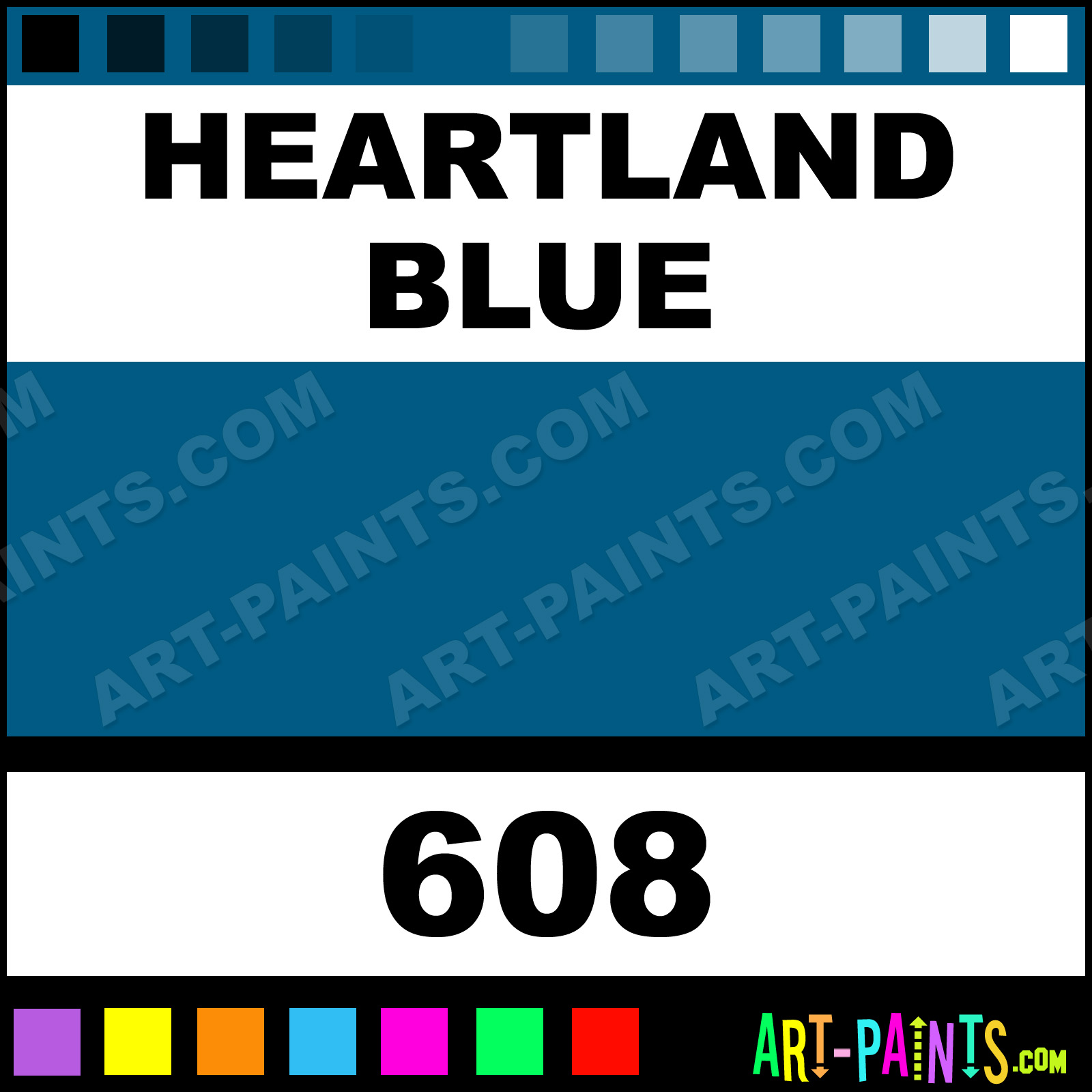 Heartland Blue Folk Art Acrylic Paints - 608 - Heartland Blue Paint,  Heartland Blue Color, Plaid Folk Art Paint, 005983 