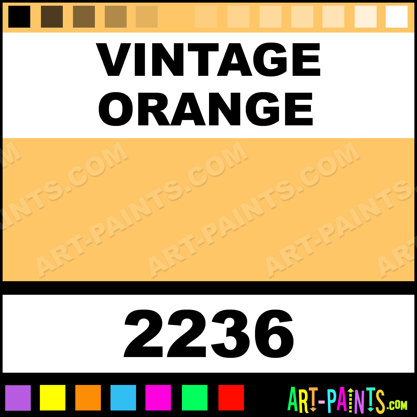 Vintage Orange Folk Art Acrylic Paints - 2236 - Vintage Orange Paint,  Vintage Orange Color, Plaid Folk Art Paint, FEC667 