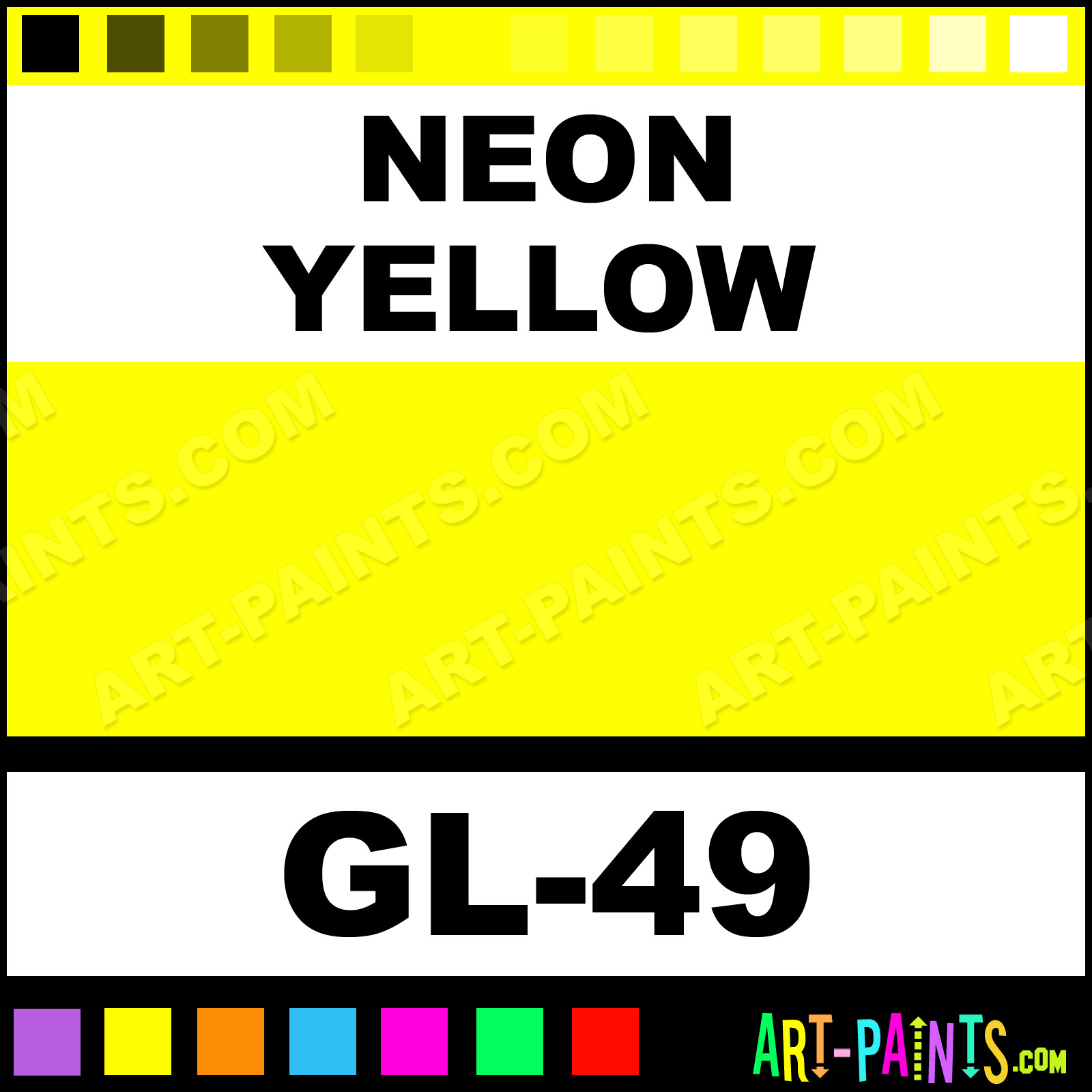 Neon Yellow Cosmetic Glitter Body Face Paints - GL-49 - Neon