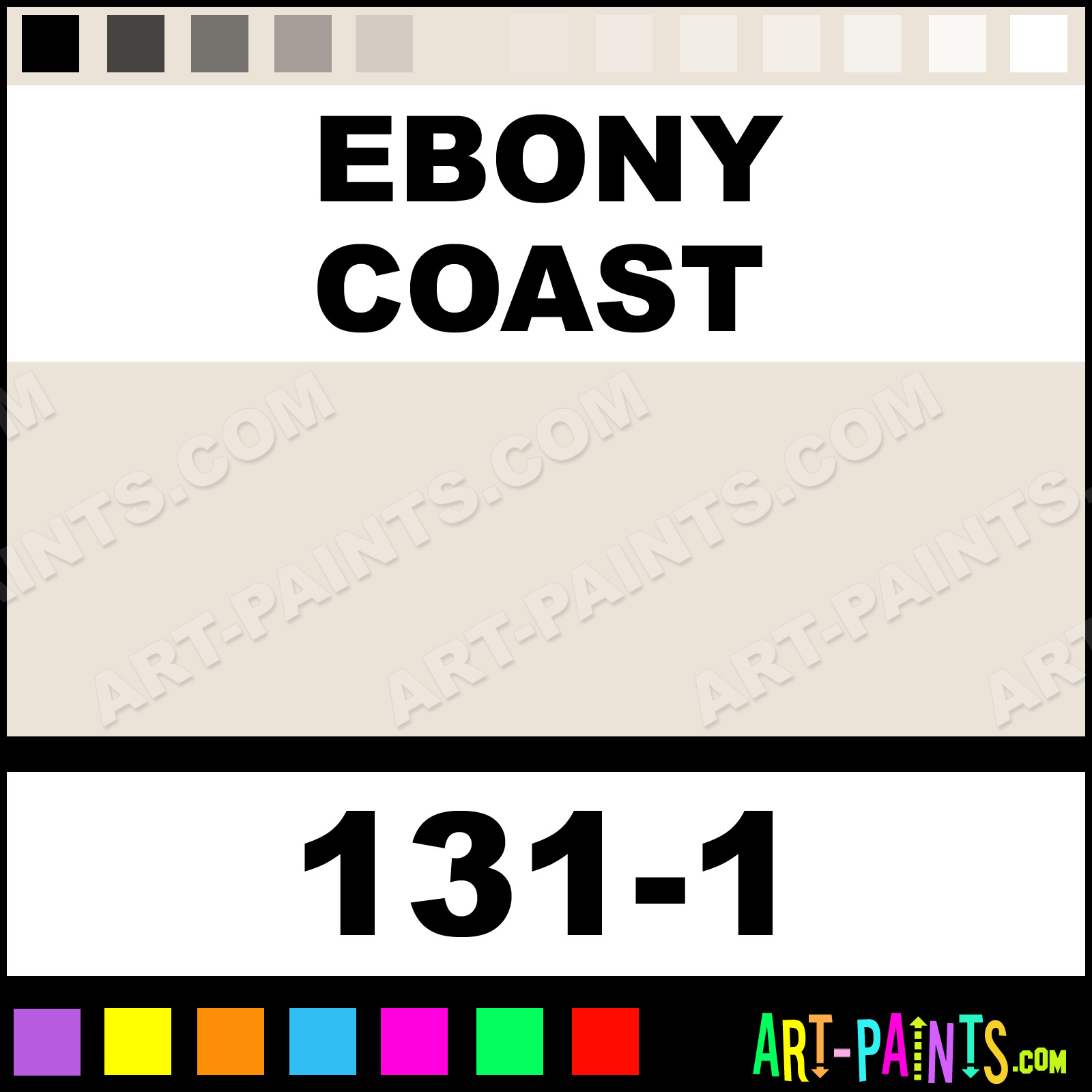 Ebony Coast Ultra Ceramic Porcelain Paints - 131-1 - Ebony Paint, Ebony Coast Color, Ultra Ceramic EBE3D8 - Art-Paints.com