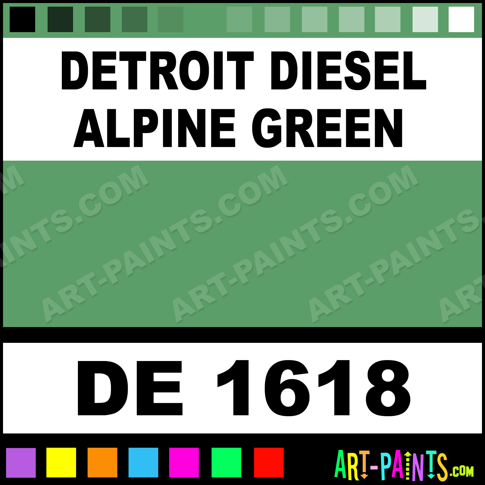 Detroit Diesel Alpine Green Engine Enamel Paints - DE 1618 - Detroit Diesel Alpine  Green Paint, Detroit Diesel Alpine Green Color, Dupli-Color Engine Paint,  5B9E68 