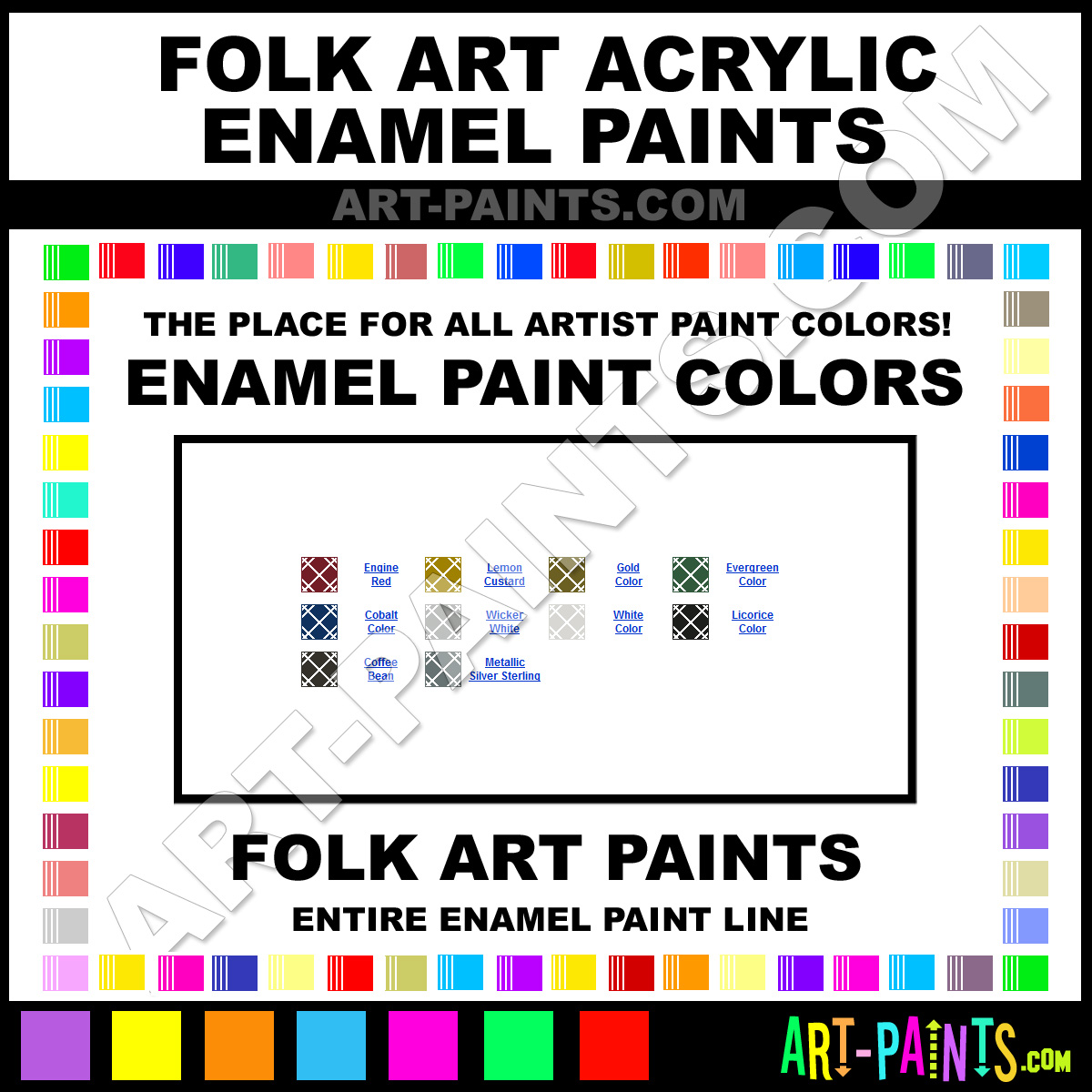 Folk Art Acrylic Paint Color Chart, crafts general